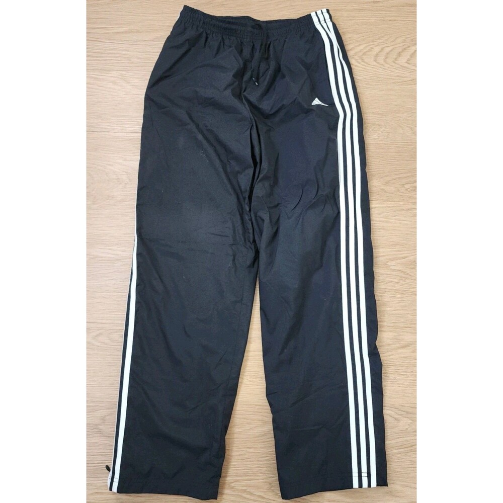 Vintage Adidas Track Pants Mens L Embroidered Cotton Lined 3 Stripes Black Y2k